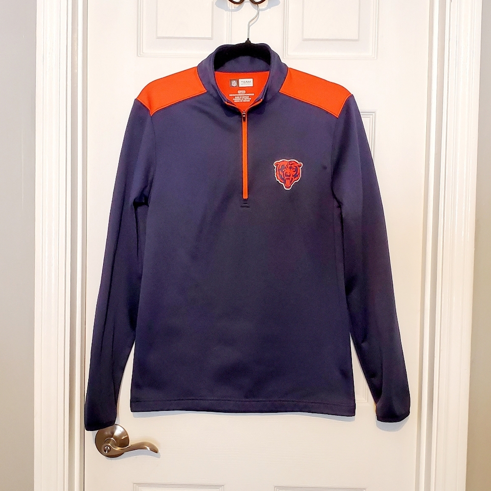 Chicago Bears NFL Team Apparel Quarter-Zip Pullover Size SMALL